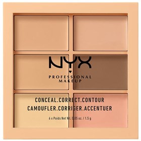 پالت کانسیلر 6 رنگ نیکس مدل NYX Conceal Correct Contour 3CP01 Light