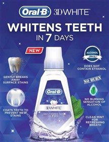 دهانشویه سفیدکننده اورال بی تری دی وایت Oral B 3D White حجم 473 میلی لیتر