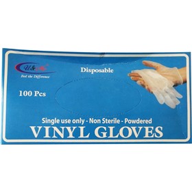 دستکش شفاف لاتکس یو اند می سایز متوسط U and Me Vinyl Gloves تعداد 100 عدد