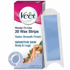 نوار موبر بدن ورقه ای ویت مخصوص پوست های حساس Veet Wax Strip Sensitive بسته 20 عددی