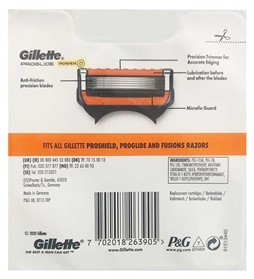 تیغ اصلاح یدک ژیلت پروگلید پاور Gillette Proglide Power بسته 4 عددی