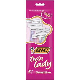 تیغ اصلاح زنانه دو لبه بیک توین لیدی Bic Twin Lady Sensitive بسته 5 عددی