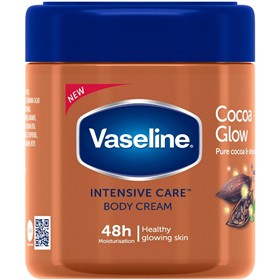 کرم بدن آبرسان و درخشان کننده وازلین Vaseline Cocoa Glow حجم 400 میلی لیتر