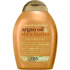 شامپو آبرسان و ضدوز موهای فر و صاف شده او جی ایکس Argan Oil Shea Butter حجم 385 میلی لیتر