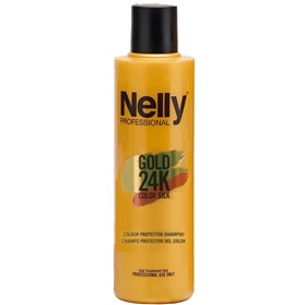 شامپو موهای رنگ شده نلی پروفشنال گلد کالر سیلک Nelly Professional Gold 24K حجم 300 میلی لیتر