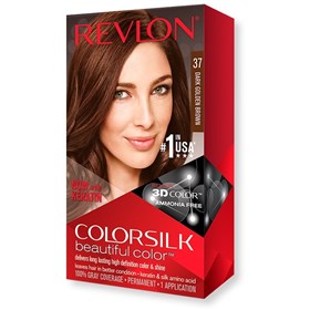 کیت رنگ موی بدون آمونیاک رولون شماره 37 قهوه ای طلایی تیره Revlon Colorsilk